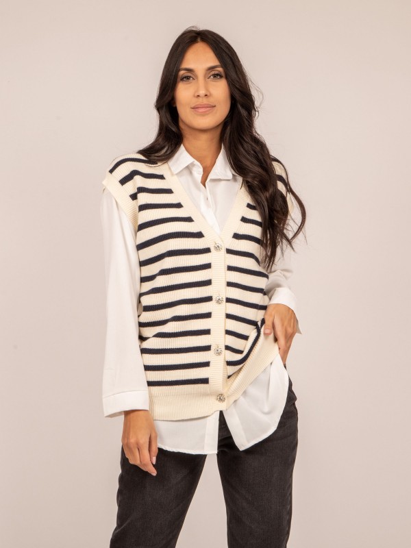 Gilet sans manches rayures...