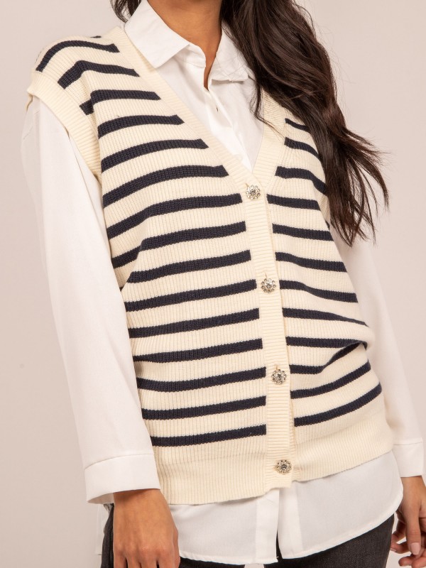 Gilet sans manches rayures...