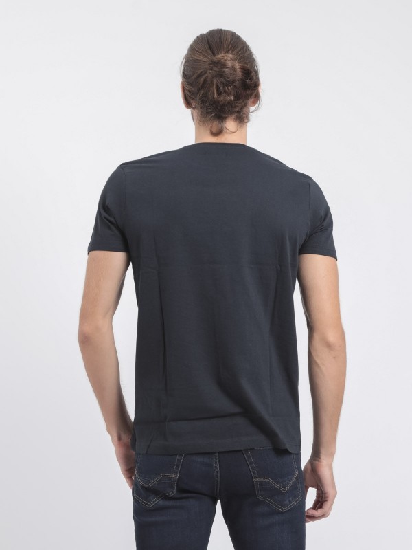 T-shirt col rond pur coton...