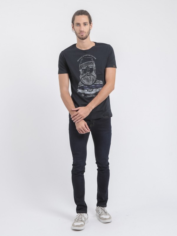 T-shirt col rond pur coton...