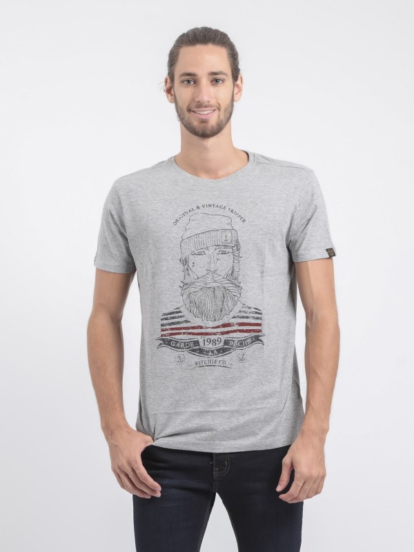 T-shirt col rond pur coton...