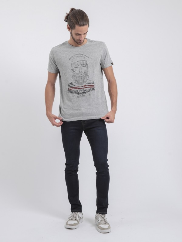 T-shirt col rond pur coton...