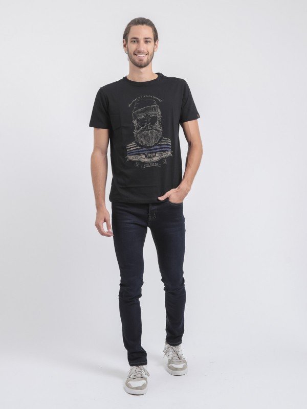 T-shirt col rond pur coton...