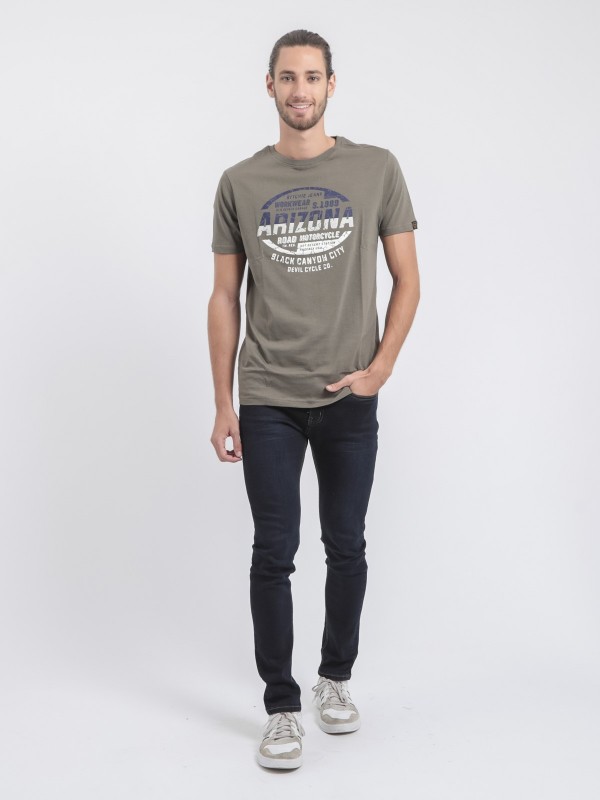 T-shirt col rond pur coton...