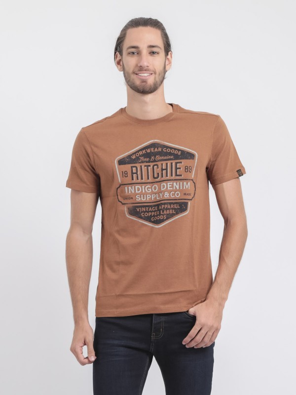 T-shirt col rond pur coton...