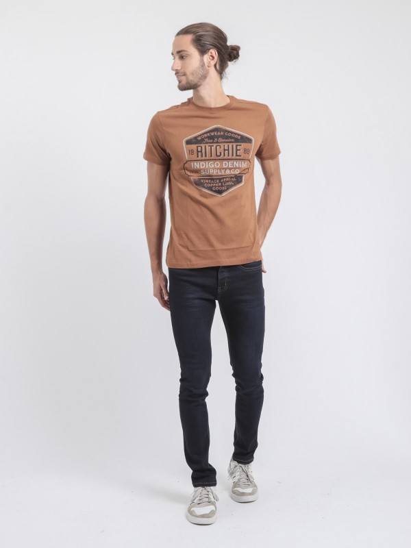 T-shirt col rond pur coton...