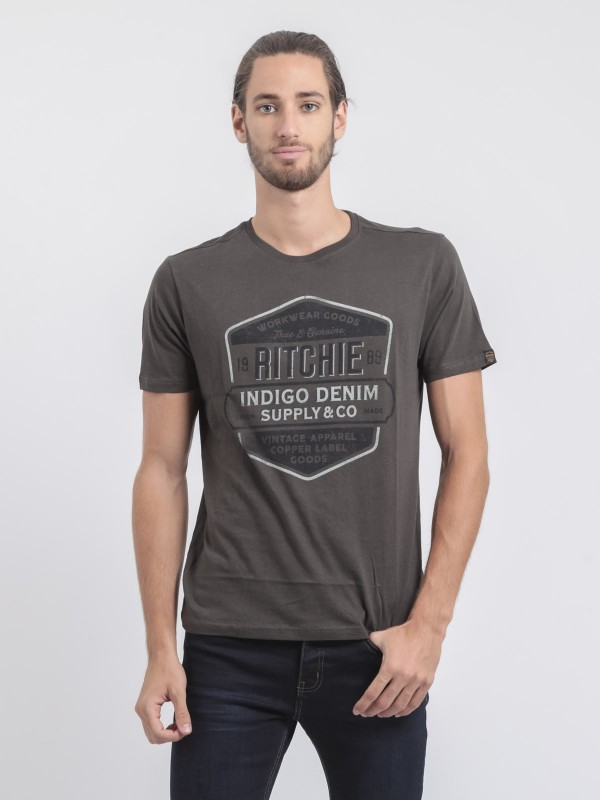 T-shirt col rond pur coton...