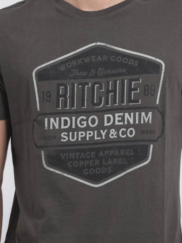 T-shirt col rond pur coton...