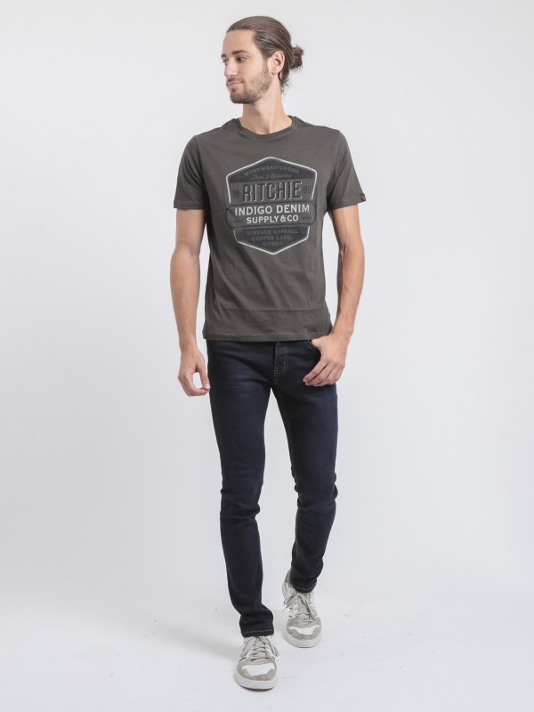 T-shirt col rond pur coton...