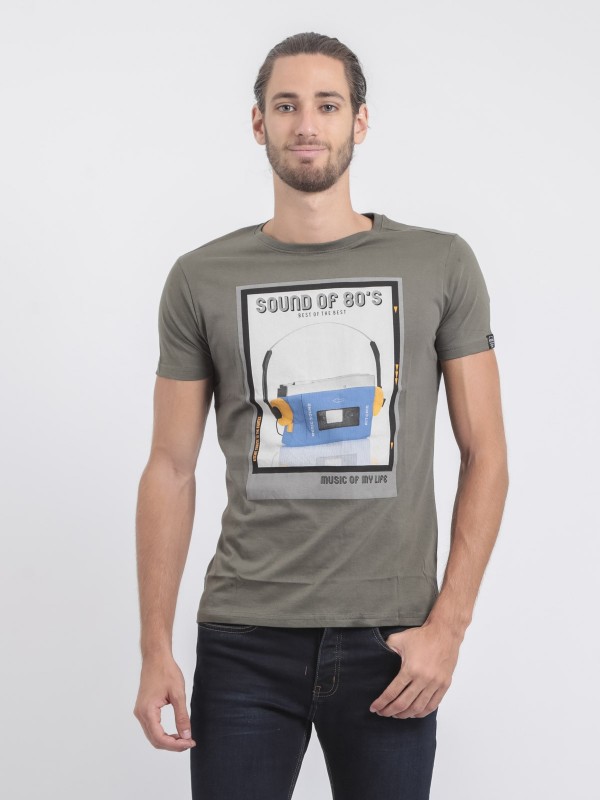 T-shirt col rond pur coton...