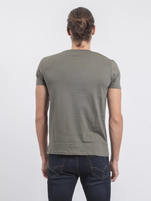 T-shirt col rond pur coton...