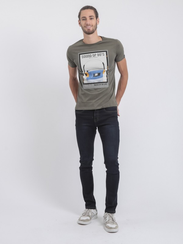 T-shirt col rond pur coton...