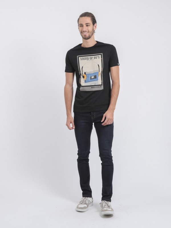 T-shirt col rond pur coton...