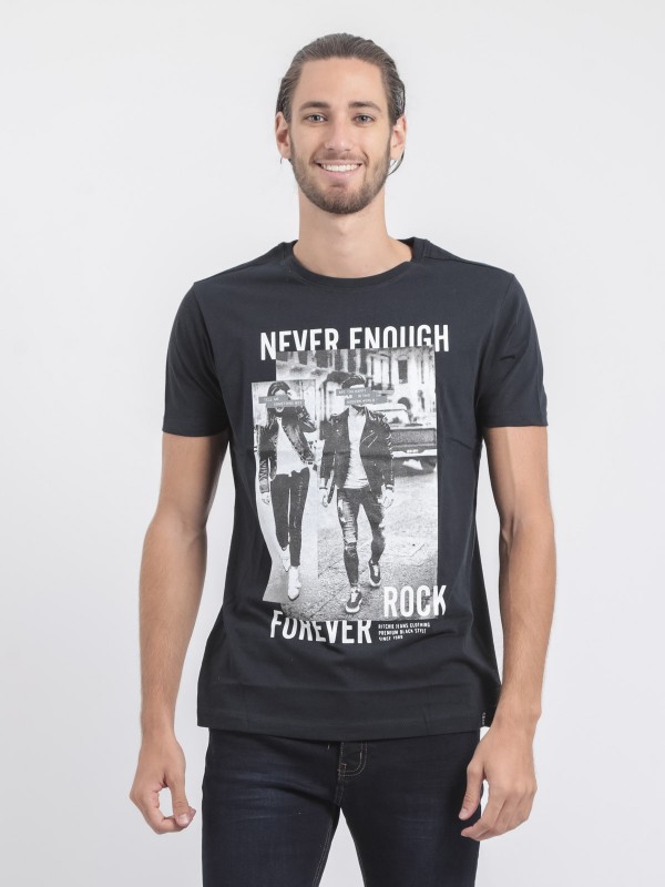 T-shirt col rond pur coton...