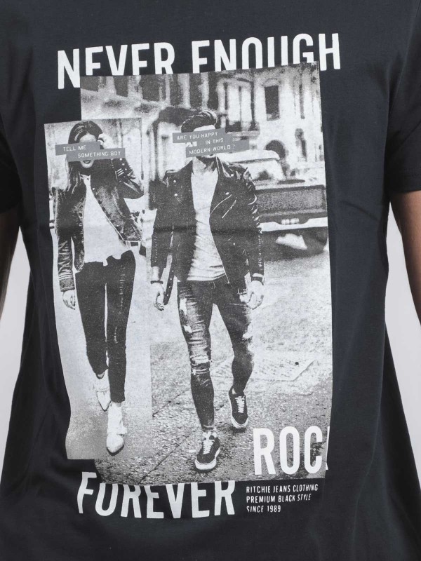 T-shirt col rond pur coton...