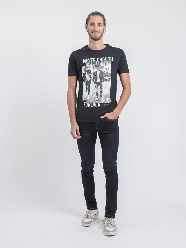 T-shirt col rond pur coton...