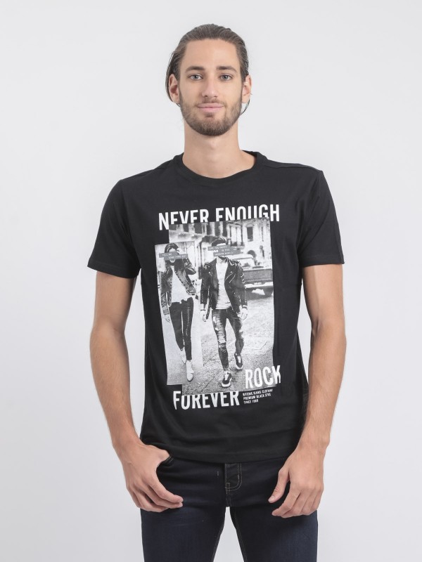 T-shirt col rond pur coton...