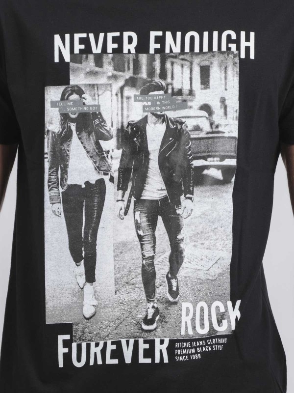 T-shirt col rond pur coton...