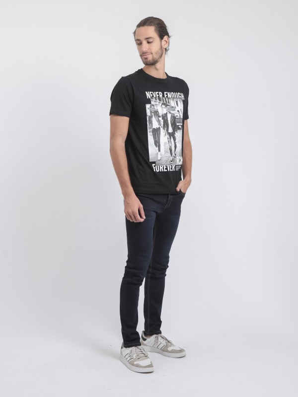 T-shirt col rond pur coton...