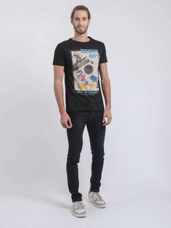 T-shirt col rond pur coton...