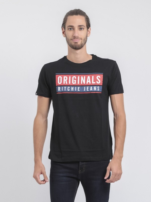 T-shirt col rond pur coton...