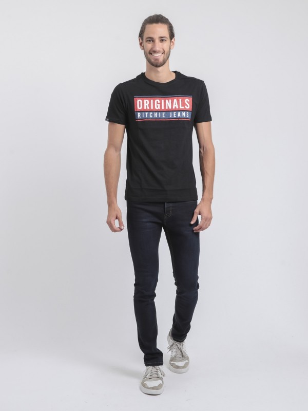 T-shirt col rond pur coton...