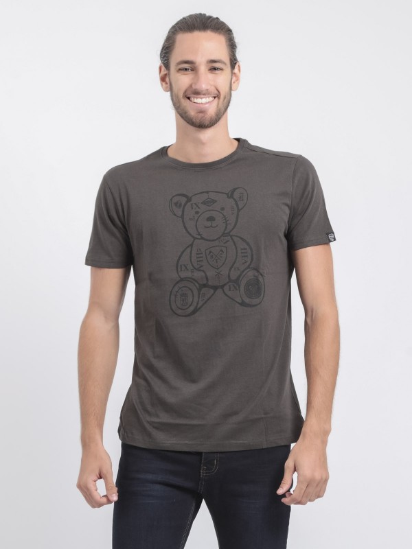 T-shirt col rond pur coton...