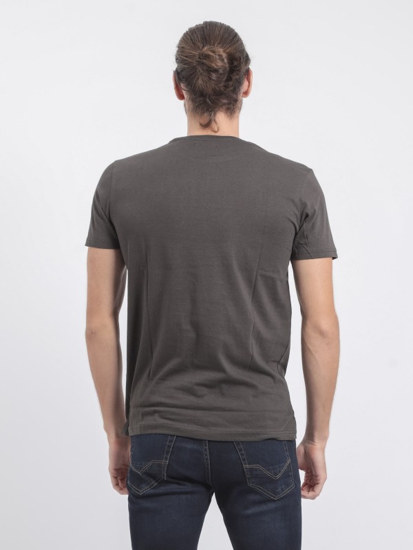 T-shirt col rond pur coton...