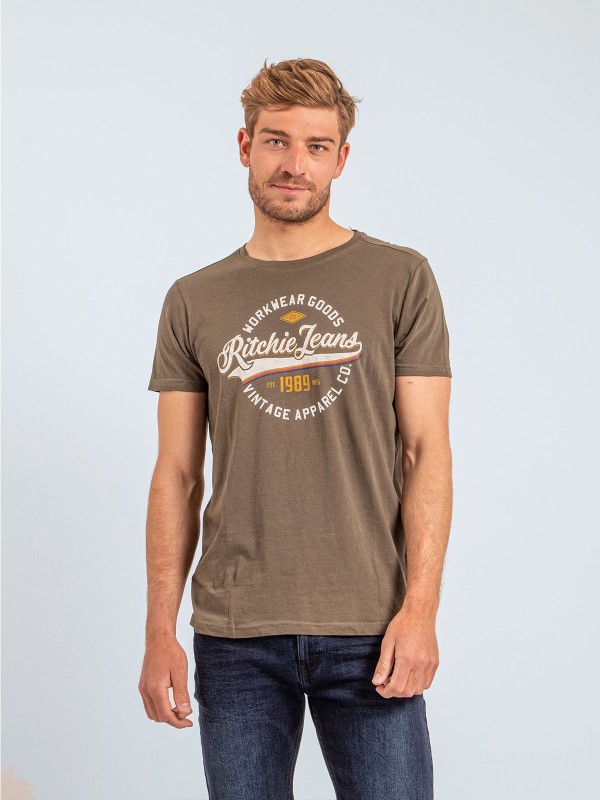 T-shirt col rond pur coton...