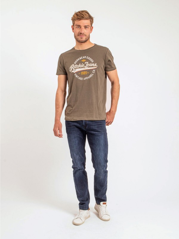 T-shirt col rond pur coton...