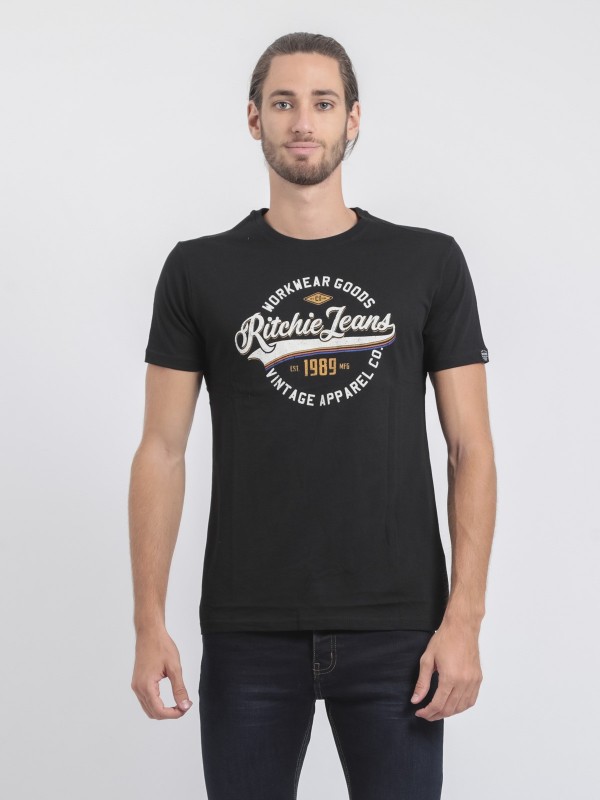 T-shirt col rond pur coton...