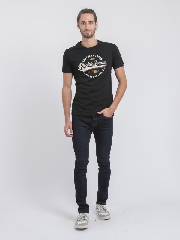 T-shirt col rond pur coton...