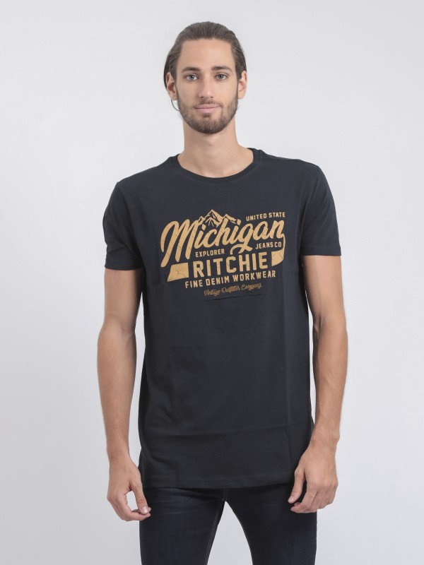 T-shirt col rond pur coton...