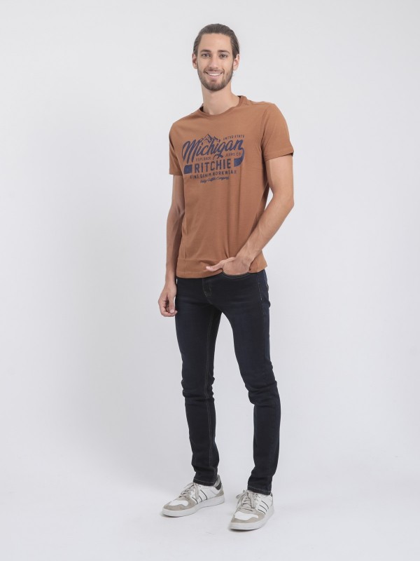 T-shirt col rond pur coton...