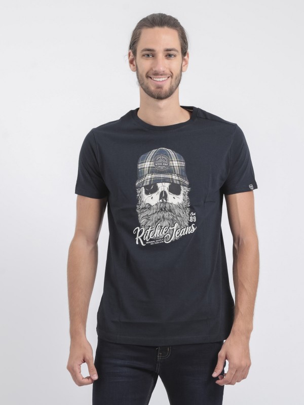 T-shirt col rond pur coton...