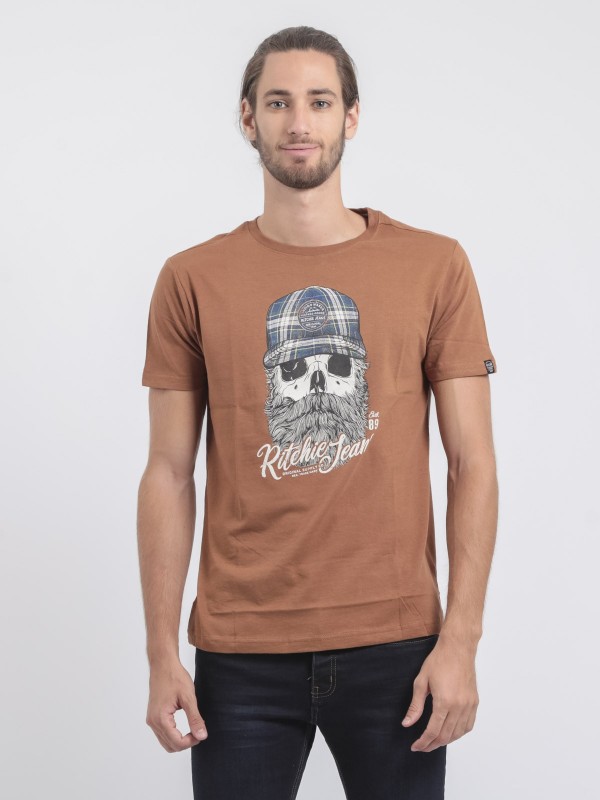 T-shirt col rond pur coton...