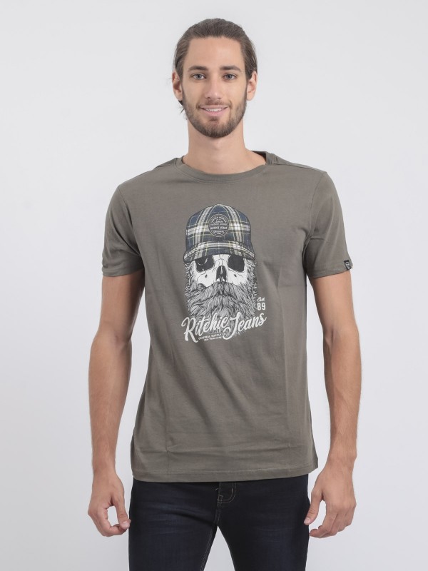 T-shirt col rond pur coton...