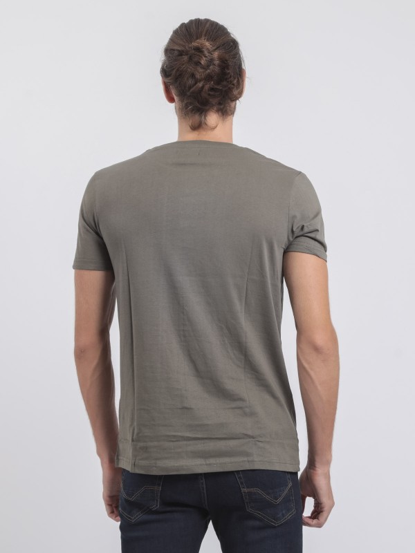 T-shirt col rond pur coton...