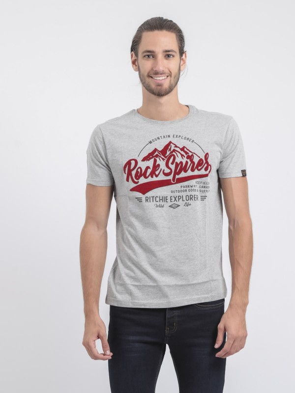 T-shirt col rond pur coton...