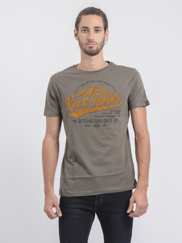 T-shirt col rond pur coton...