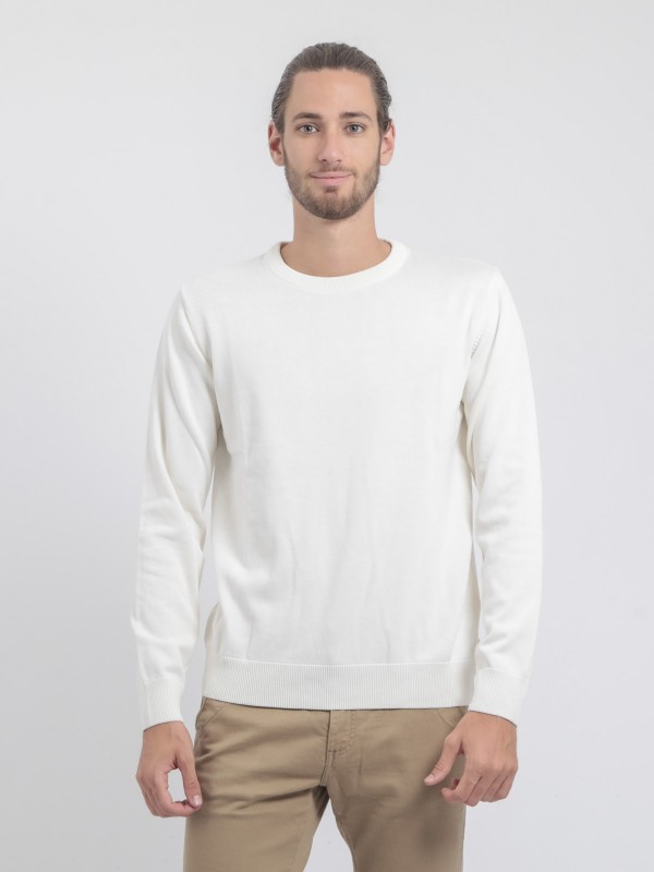Pull col rond pur coton...
