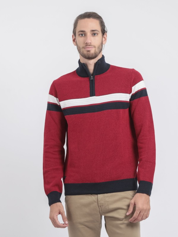 Pull col montant zippé pur...