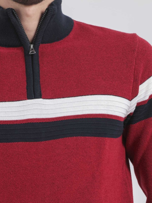 Pull col montant zippé pur...