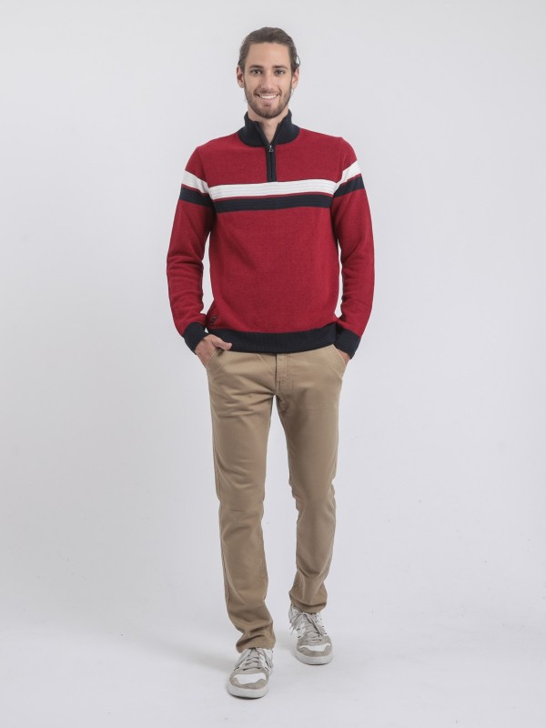 Pull col montant zippé pur...