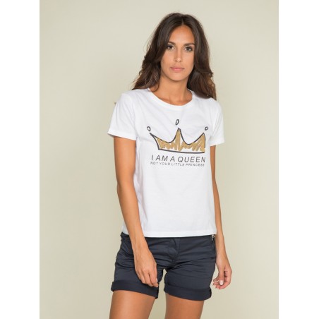 T-shirt col rond message FRESIA