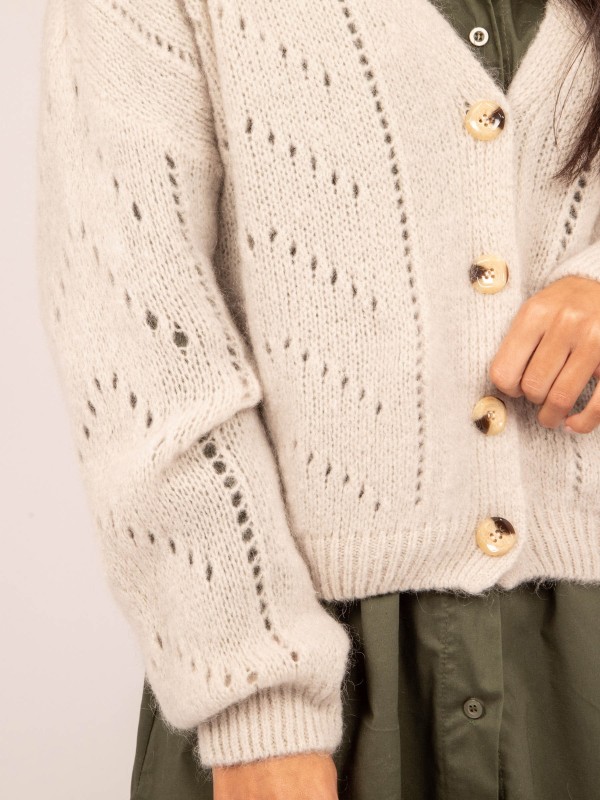 Gilet boutonné KAELLE - Beige