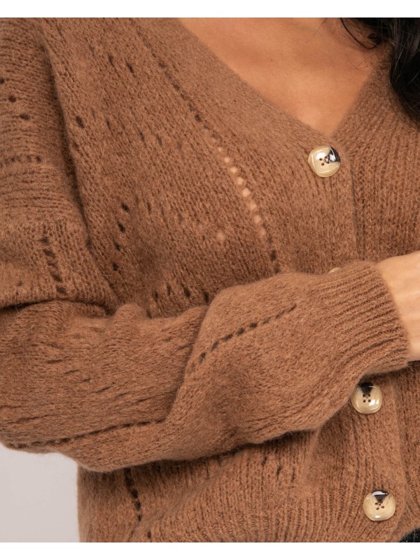 Gilet boutonné KAELLE - Camel