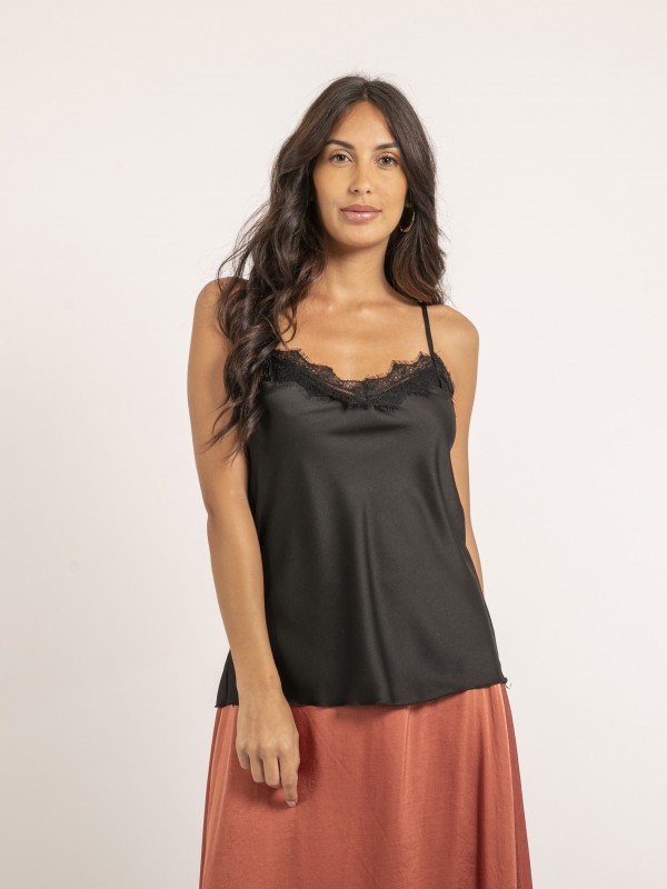 Caraco satin et dentelle...