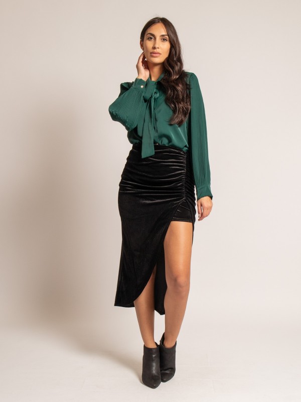 Jupe midi velours XESTOR -...