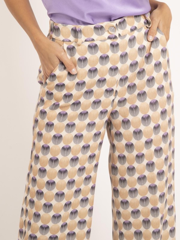 Pantalon motifs ETHANA - Beige